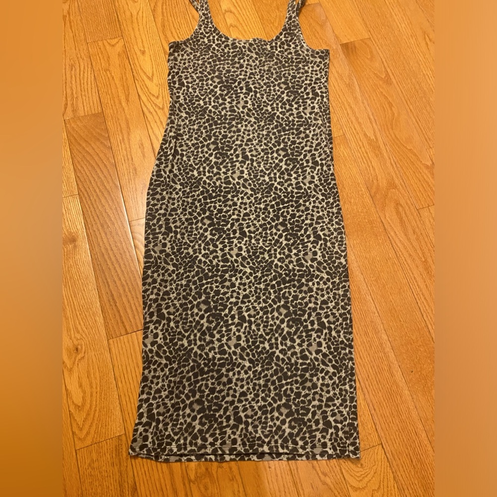 Grey leopard print Bodycon dress